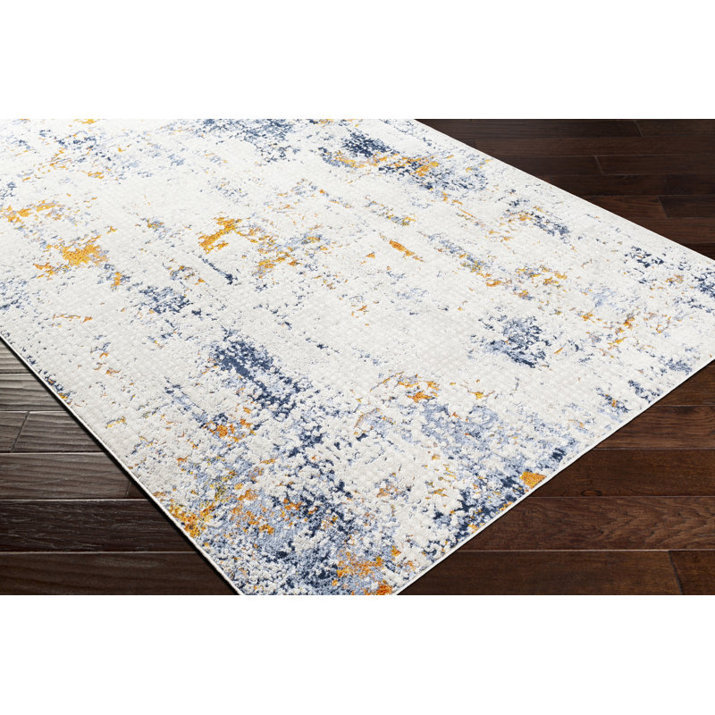 17 Stories Awad Light Gray/Navy Rug & Reviews Wayfair